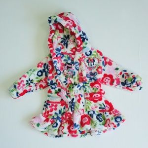 Minnie Mouse Robe | Plush Floral Baby Bath Robe